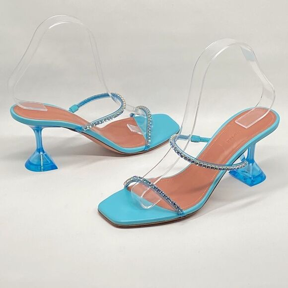 Amina Muaddi Gilda embellished PVC mules size 38 - Picture 12 of 16